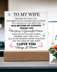 To My Wife - Acrylic Square Plaque Gift