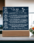 To My Wife - Acrylic Square Plaque Gift