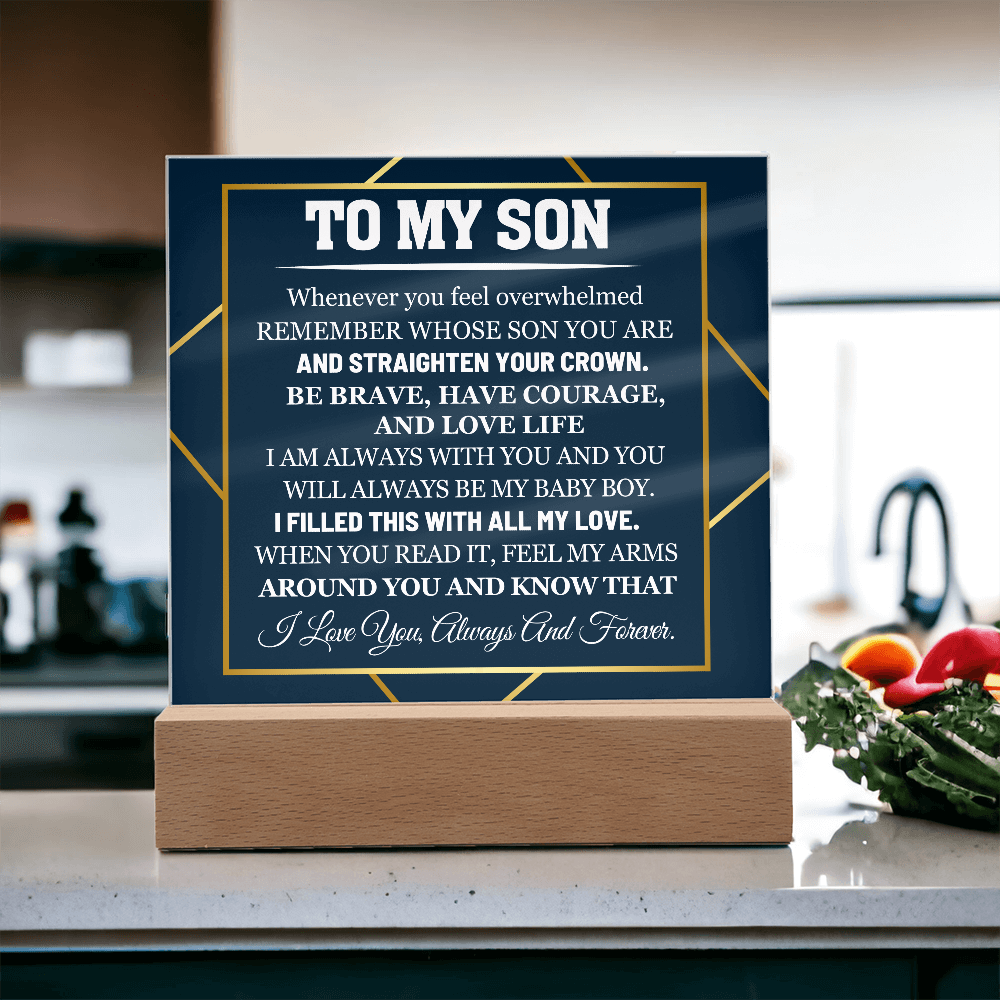 To My Son - Acrylic Square Plaque Gift