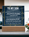 To My Son - Acrylic Square Plaque Gift