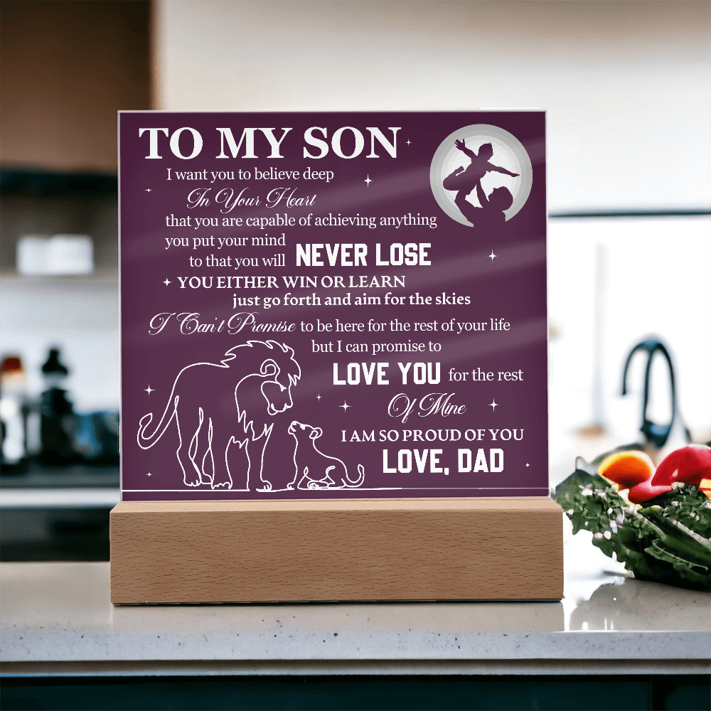 To My Son - Acrylic Square Plaque Gift From Dad
