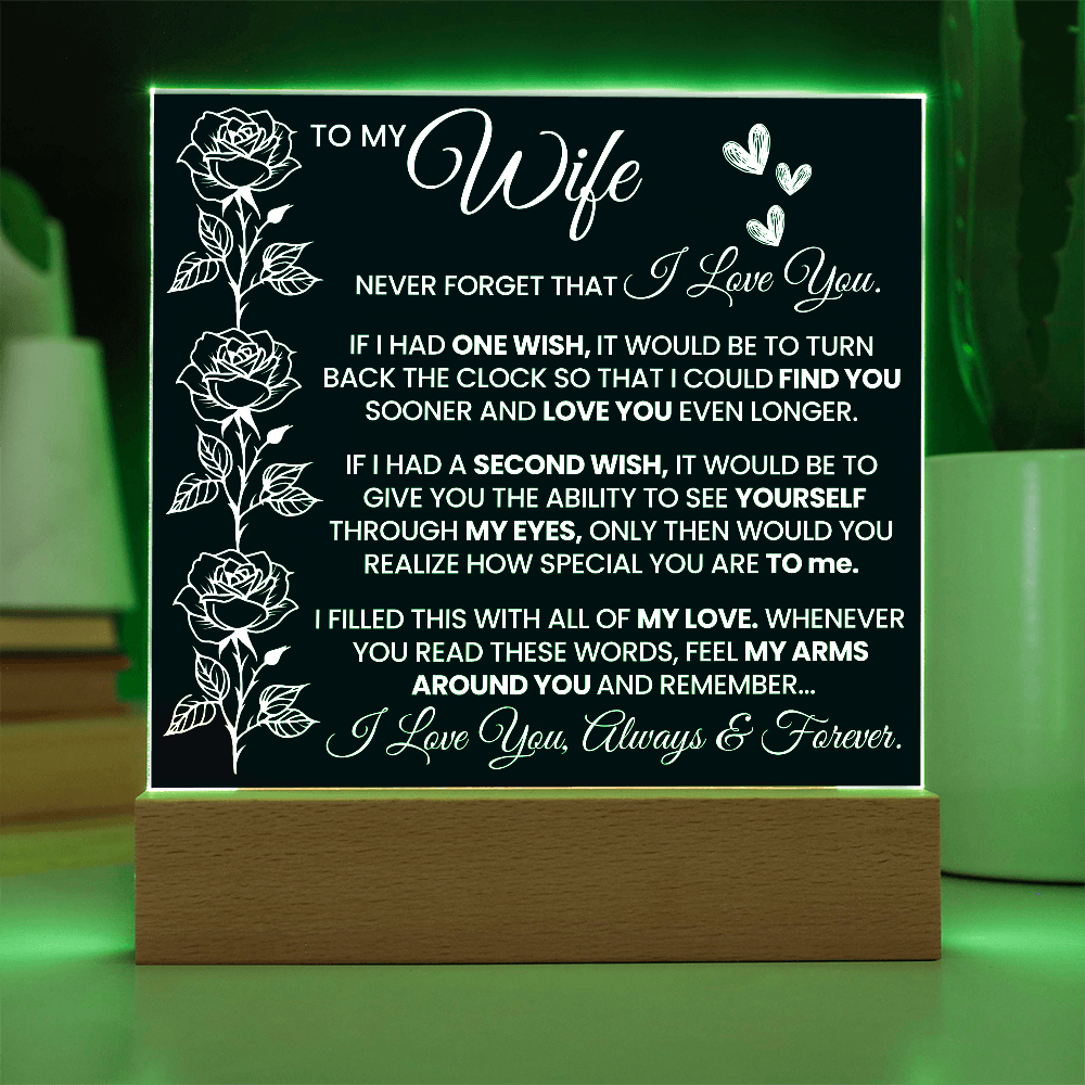 To My Wife - Acrylic Square Plaque Gift
