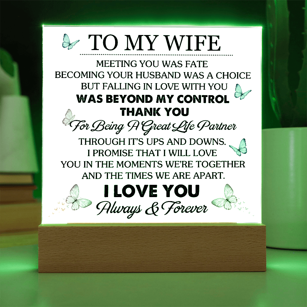 To My Wife - Acrylic Square Plaque Gift