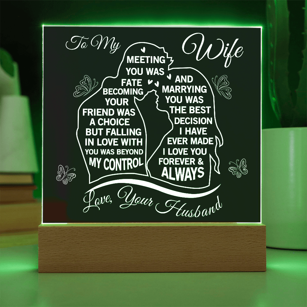 To My Wife - Acrylic Square Plaque Gift