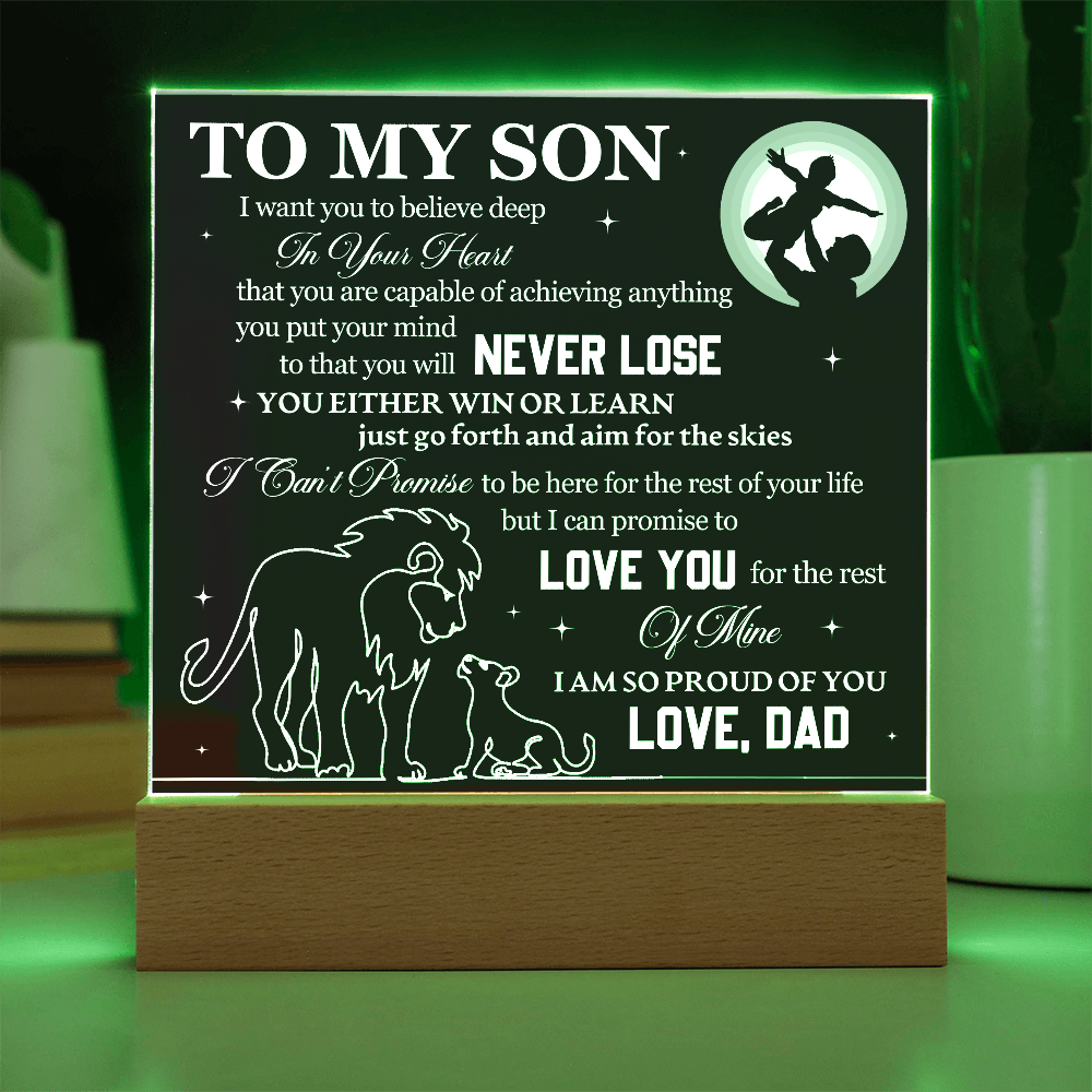 To My Son - Acrylic Square Plaque Gift From Dad