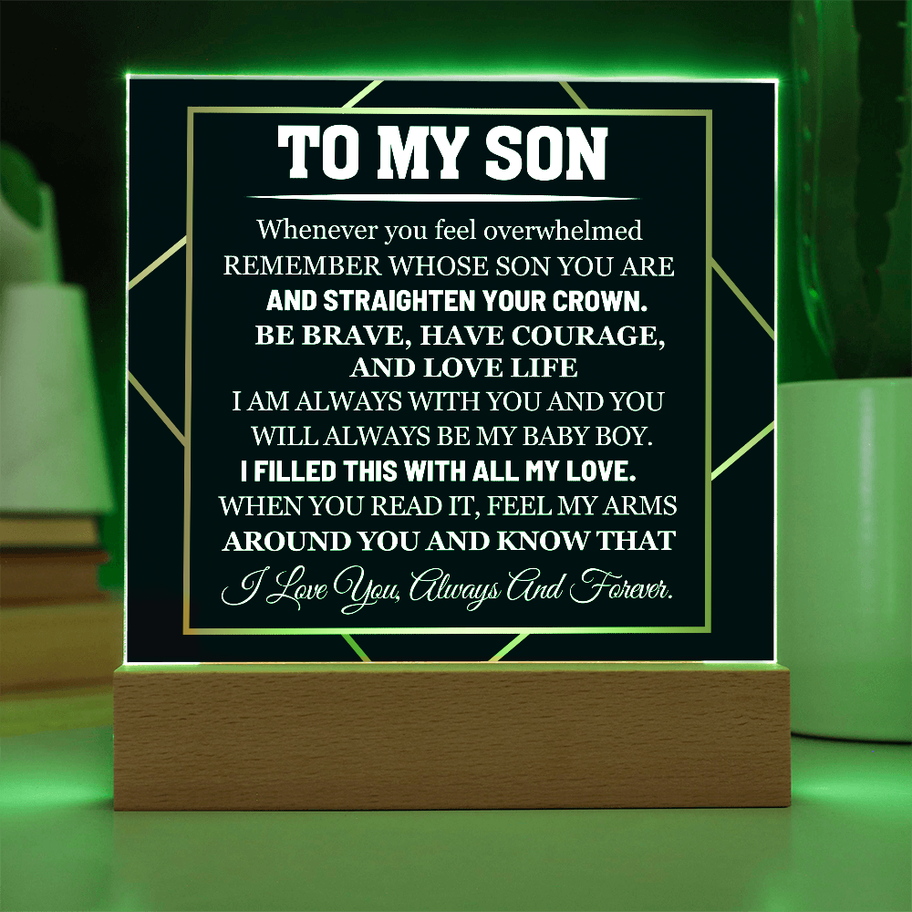 To My Son - Acrylic Square Plaque Gift