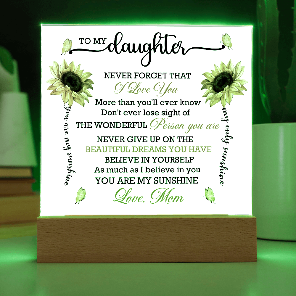 To My Granddaughter - Acrylic Square Plaque Gift