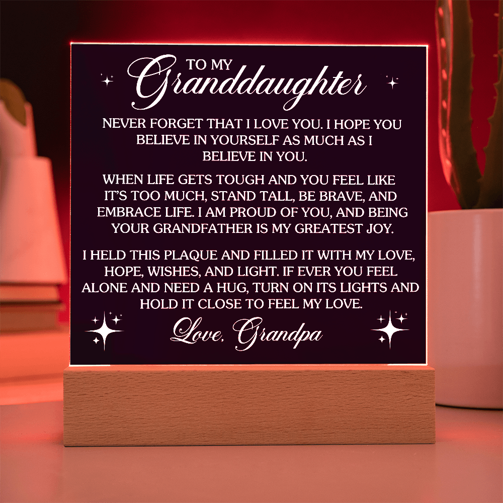 To My Granddaughter - Acrylic Square Gift