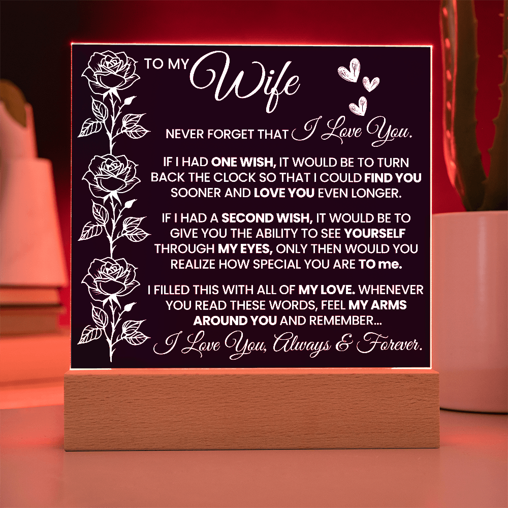 To My Wife - Acrylic Square Plaque Gift