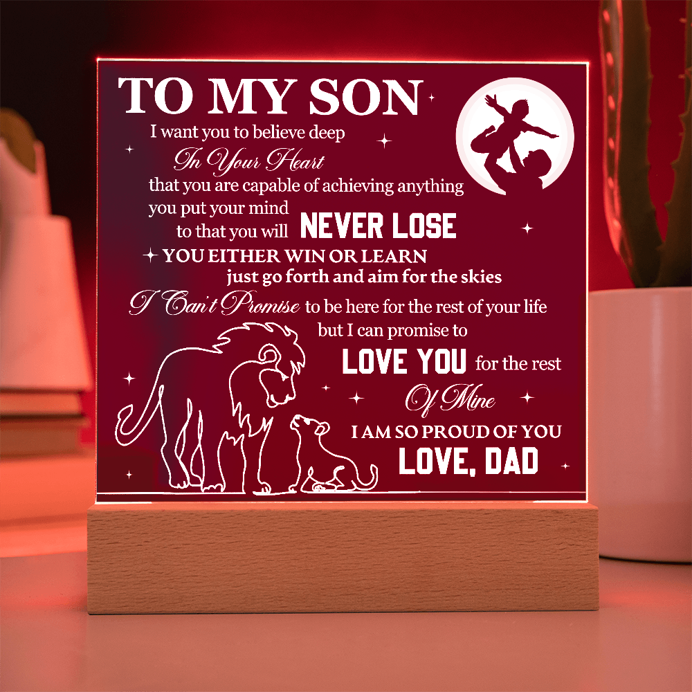 To My Son - Acrylic Square Plaque Gift From Dad