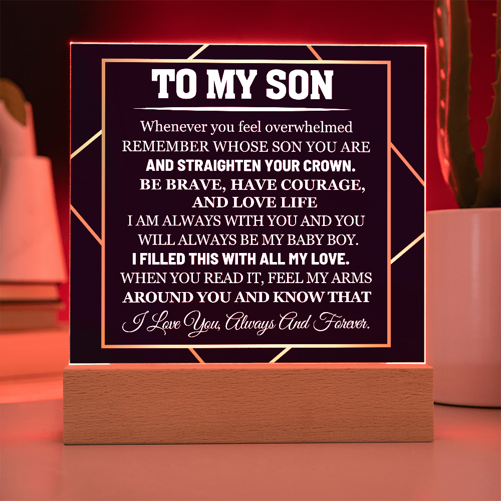 To My Son - Acrylic Square Plaque Gift