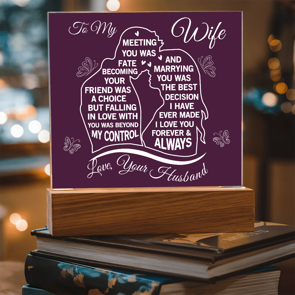 To My Wife - Acrylic Square Plaque Gift