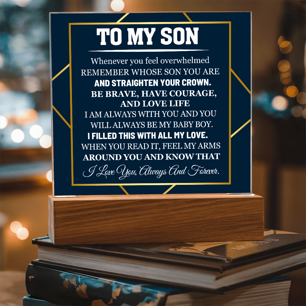 To My Son - Acrylic Square Plaque Gift