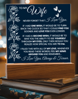 To My Wife - Acrylic Square Plaque Gift