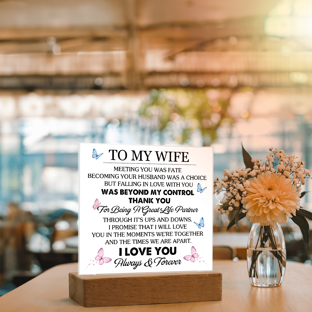 To My Wife - Acrylic Square Plaque Gift