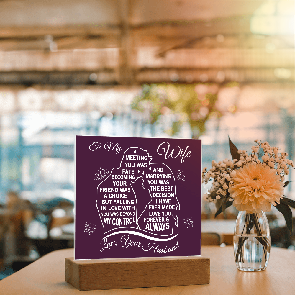 To My Wife - Acrylic Square Plaque Gift