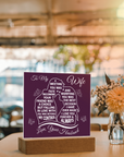 To My Wife - Acrylic Square Plaque Gift