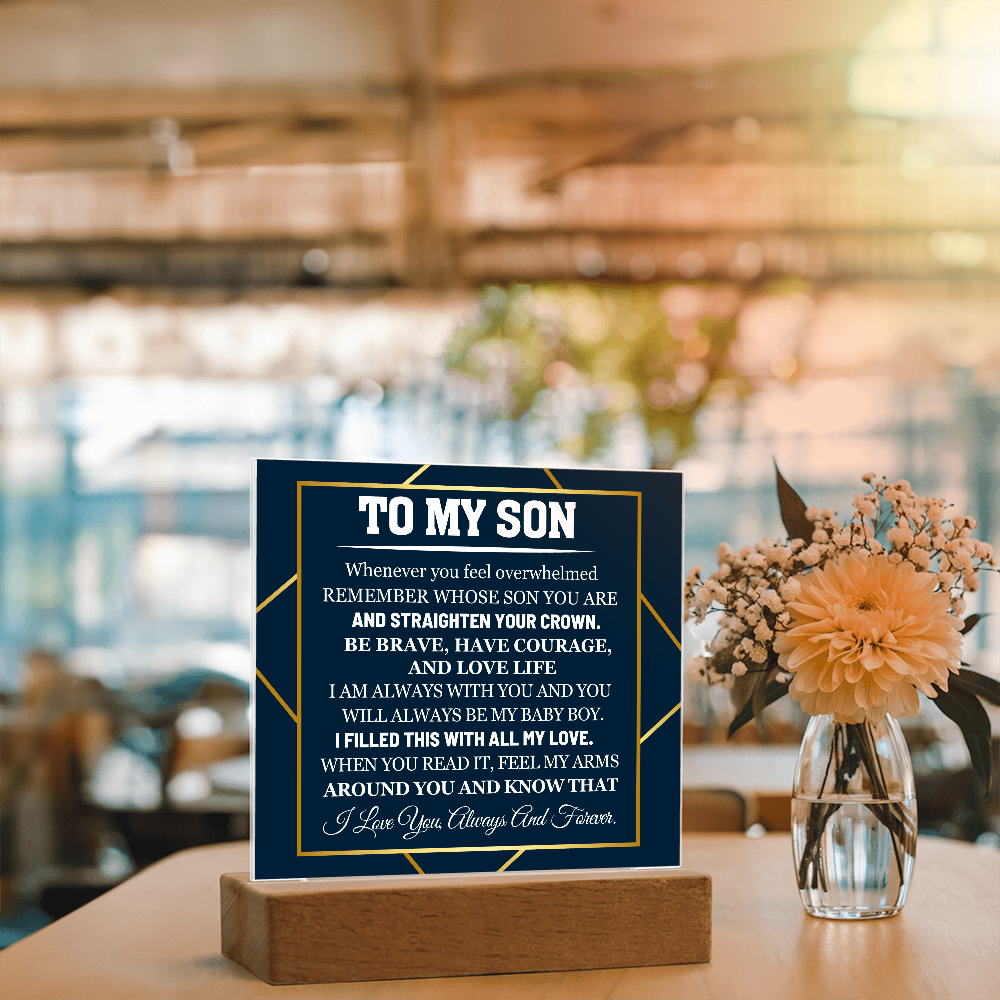 To My Son - Acrylic Square Plaque Gift