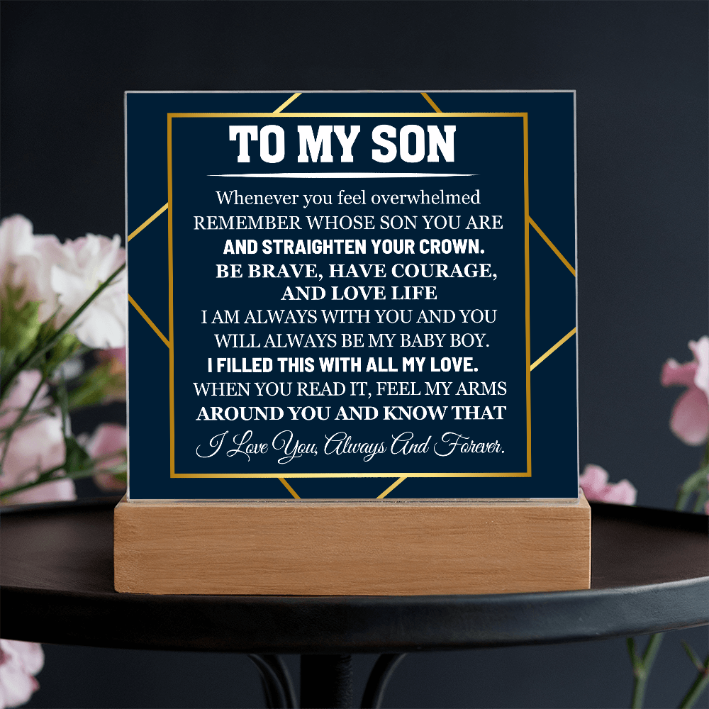 To My Son - Acrylic Square Plaque Gift