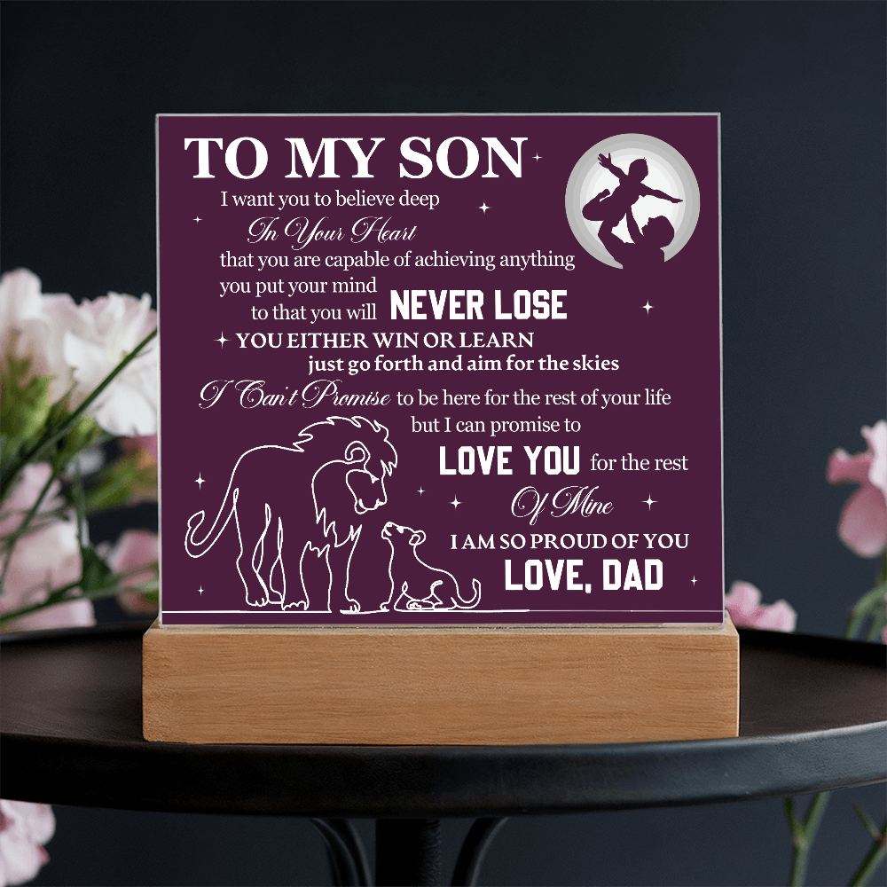 To My Son - Acrylic Square Plaque Gift From Dad